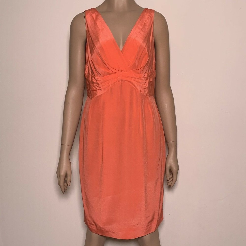 Boden 100% Silk Chartreuse Cocktail Dress Size Medium